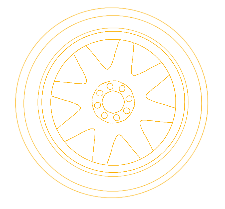 line art of car tire