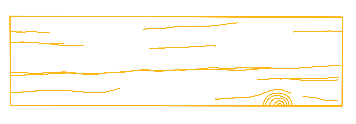 line art of a small, short wooden plank